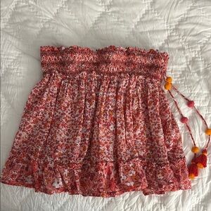 Poupette St. Barth Pink and Red Bubble Mini Skirt